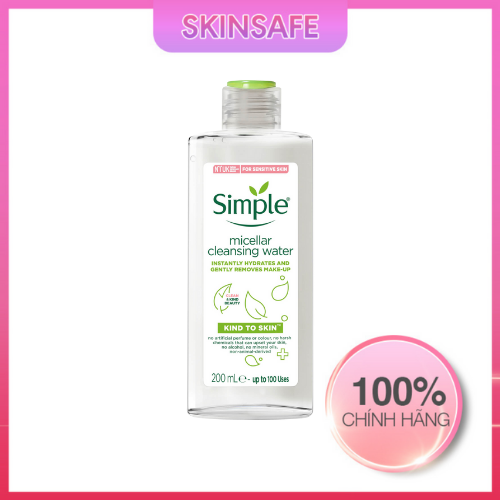 Nước tẩy trang Simple Kind to Skin Cleansing Micellar Water Cho Da Dầu Mụn, Nhạy Cảm